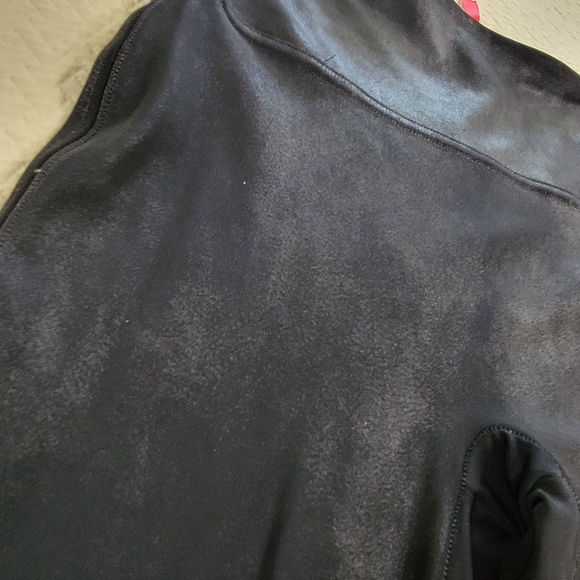 Spanx Black Shiny Leggings Cloud Pattern Shimmer Size Medium Shaping Casual - Picture 3 of 14